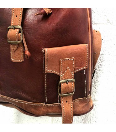 Mochila 100% couro - Unissex - Artesanato - Artigos de couro - Modelos Aans