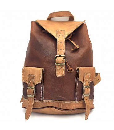 Mochila 100% couro - Unissex - Artesanato - Artigos de couro - Modelos Aans