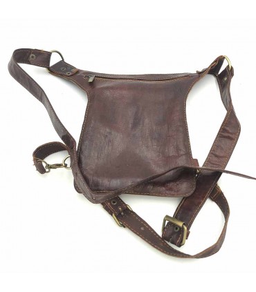 Borsa a tracolla tattica da moto con gamba laterale e coscia - Pelletteria - Modello Darrayatun