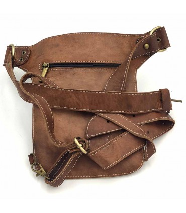 Borsa a tracolla tattica da moto con gamba laterale e coscia - Pelletteria - Modello Darrayatun