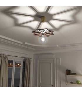 Arabische Celosia Holz Deckenlampe Andalusische Dekoration - Spanische Handwerkskunst - Qamarun Modell
