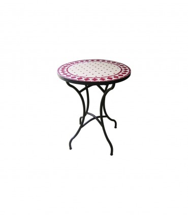 Mesa de Mosaico - Red Redondo - Azulejos Fez - Modelo KHAMRA MUDAWAR