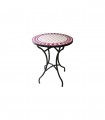 Mosaic Table - Red Round - Fez Tiles - Model KHAMRA MUDAWAR