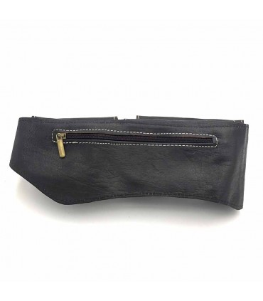 Long Leather Fanny Pack Leather Goods Belt - Handcrafted - Hakaama Model