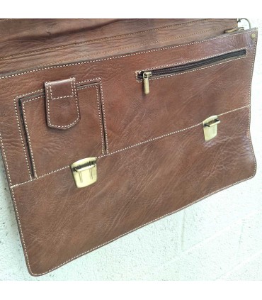 Leather Office Briefcase for Men and Women 100% Handmade - Leather Goods -