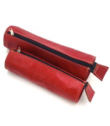 Set of 2 Leather Cases - High Quality - Fine Finishes - 2 Sizes - Public Cylindrical Model