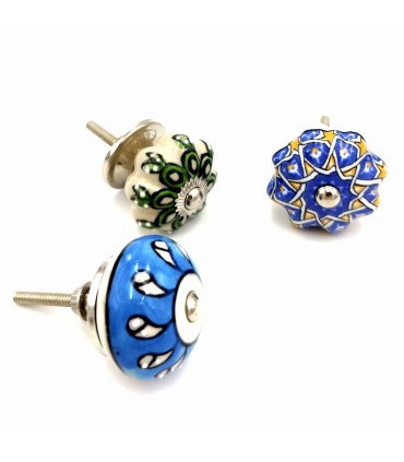 Knob or Handle for Furniture or Doors - Glazed Ceramic - Alraami Model