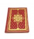 Forro de couro para livro ou livro - vermelho e ouro - 25cm