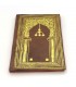 Doublure en cuir pour livre ou livre - rouge et or - 25 cm