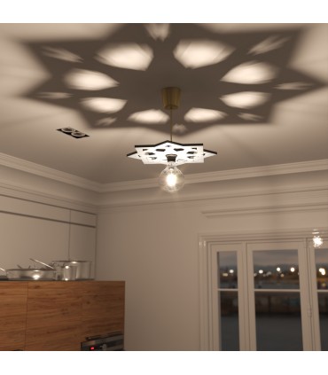 Arabische Celosia Holz Deckenlampe Andalusische Dekoration - Spanische Handwerkskunst - Jadila Model