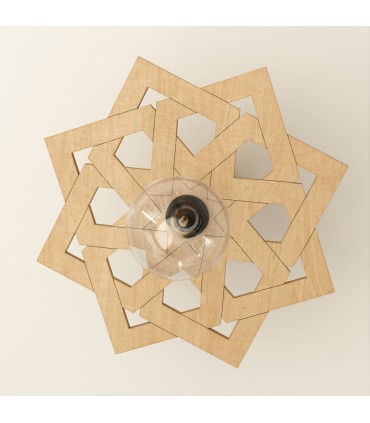 Arabic Lattice Wood Ceiling Lamp Andalusian Decoration - Spanish Crafts - Jadila Model