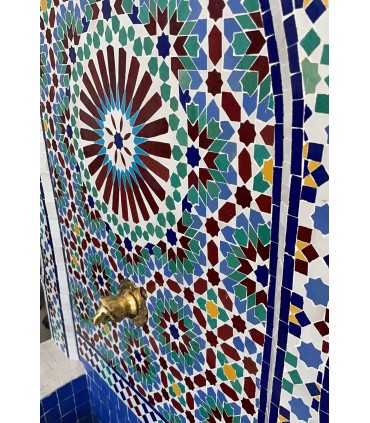 Terraço ou fonte de jardim Mosaico mourisco - Azulejo andaluz - Modelo Yanhani