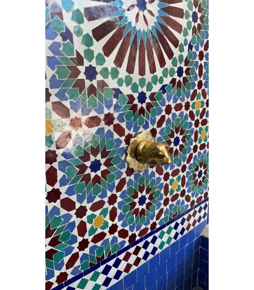 Moorish Mosaic Terrace or Garden Fountain - Andalusian Tile - Yanhani Model