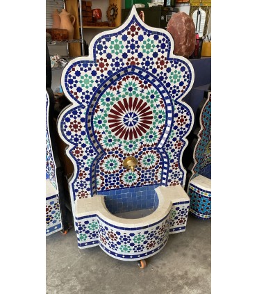 Terraço ou fonte de jardim Mosaico mourisco - Azulejo andaluz - Modelo Yanhani