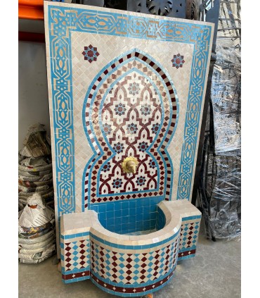 Moorish Mosaic Terrace or Garden Fountain - Andalusian Tile - Alcaicería Model