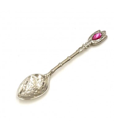 Metal Spoon - Nickel Plated - Colored Decorative Resin - Fidda Model
