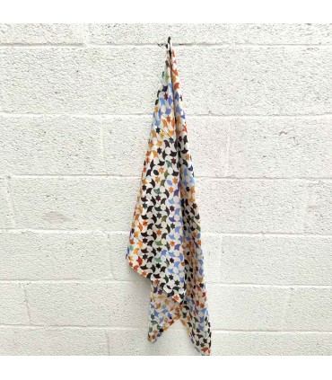 Pañuelo Turbante de Seda - Motivos Geométricos Granadinos - 145 x 65 cm -Modelo Handasiu