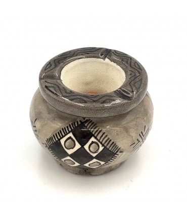 Painted and Enameled Ceramic Water Ashtray - Moroccan Crafts - Murabbaa Model