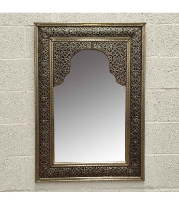 Miroir Métal Décoration Andalouse - Artisanat Marocain - Modèle ARRAYEIN