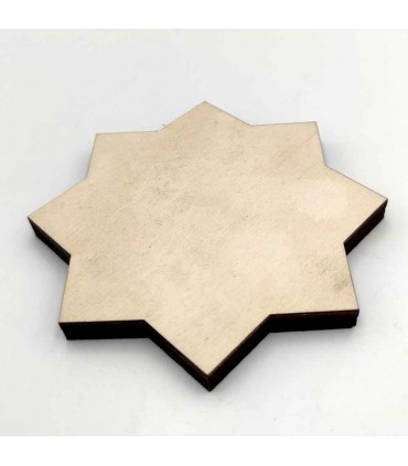 10 x Laminated Wood Star - Natural - Laser Cut - Najama Model - 12cm x 1cm