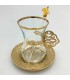 Conjunto de Copos para Chá Turco com Bandeja Incluída - Decoração Turco Otomano - Modelo - Modelo Dalgic