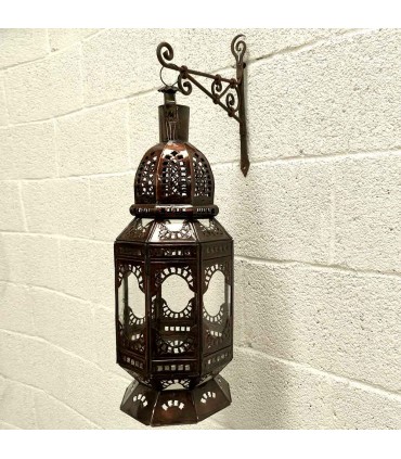 Metal and Glass Lantern or Table Lamp - Moroccan Crafts - Elvirein Model