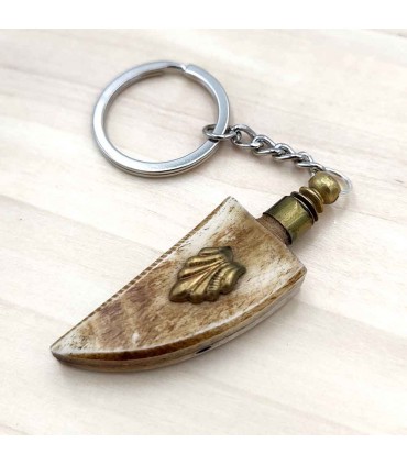 Llavero Porta kohl de Hueso y Metal - Diseño Colmillo - Modelo Almafatih