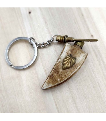 Llavero Porta kohl de Hueso y Metal - Diseño Colmillo - Modelo Almafatih