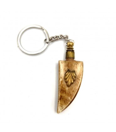 Llavero Porta kohl de Hueso y Metal - Diseño Colmillo - Modelo Almafatih