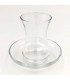 Juego 6 vasos de Té Turco + 6 Platitos - Cristal Templado - Decoración Turca Otomana- Modelo Zujaj