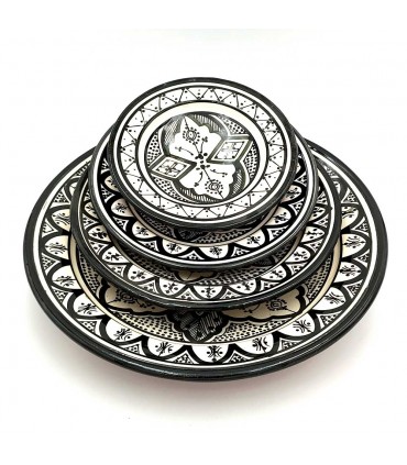 Decorative or Table Plate - Andalusian Ceramic Asfi - Moroccan Crafts - Aswadein Model