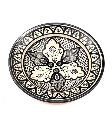 Assiette ou Table Décorative - Céramique Andalouse Asfi - Artisanat Marocain - Modèle Aswadein