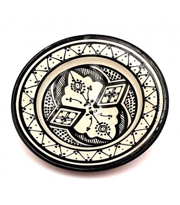 Prato ou Mesa Decorativa - Cerâmica Asfi Andalusí - Artesanato Marroquino - Modelo Aswadein