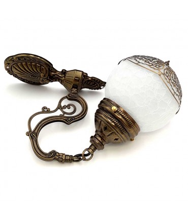 Turkish Glass and Metal Wall Hanging Sconce - Ottoman Decoration - Malika Series Model