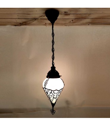 Turkish Lamp Glass and Metal Hanging Ceiling - Ottoman Decoration - Malika Series Model