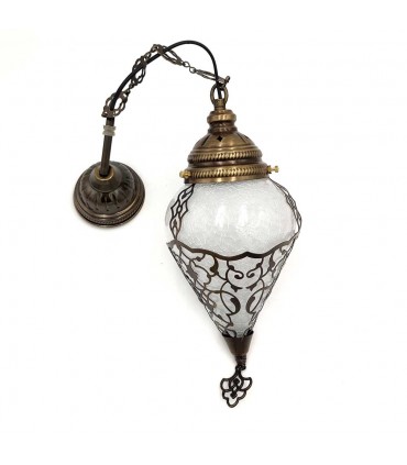 Turkish Lamp Glass and Metal Hanging Ceiling - Ottoman Decoration - Malika Series Model