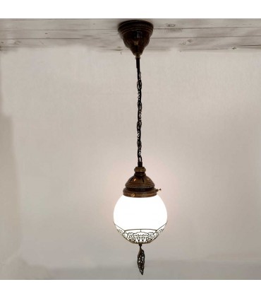 Lampada da soffitto in vetro e metallo turco - Decorazione ottomana - Modello Malika Serie n. 2