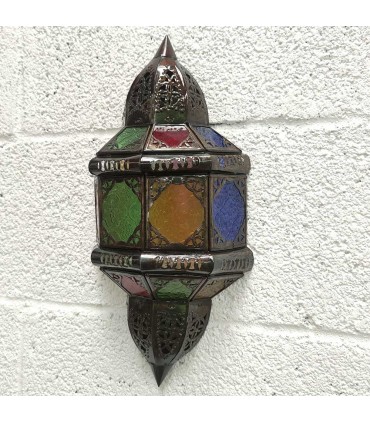 Wall Lamp Crystal Lampshade Decorated Arabic Design - Openwork Plate and Glass - Awalin Model