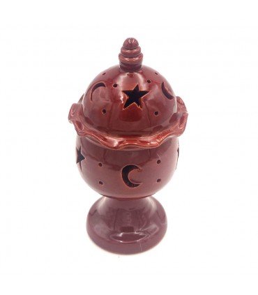 Incensiere in ceramica smaltata - Artigianato marocchino - Modello Qubbatun