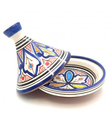 Présentation Céramique Peinte Tajin - Artisanat Marocain Asfi - Modèle Atlas Kabir