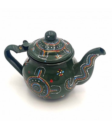 Tetera Mauritana Pintada a Mano - 3 Colores - Dibujo Complejo