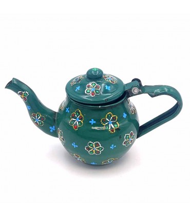 Théière mauritanien peint main - 3 couleurs - dessin complexe