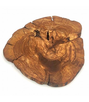 Olivenholzscheibe - grenadisches Handwerk - geschliffen und gehärtet - 25 x 2 cm
