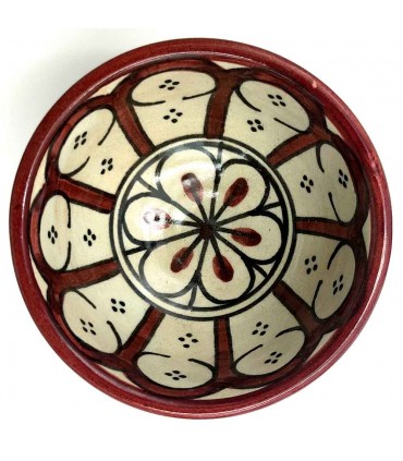 Handmade Ceramic Bowl - Garnet Color - Moroccan Crafts - Arcos Andalusís Design - Aqwas Model