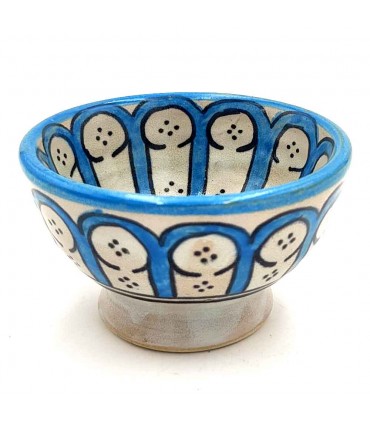 Ciotola in ceramica fatta a mano - Colore turchese - Artigianato marocchino - Design degli archi andalusi - Modello Aqwas