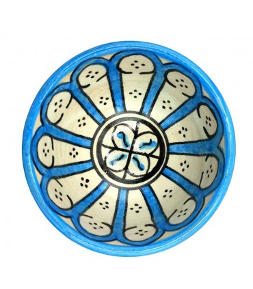 Handmade Ceramic Bowl - Turquoise Color - Moroccan Crafts - Arcos Andalusís Design - Aqwas Model
