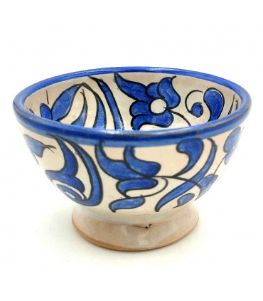 Cuenco/bol/Bowl  Cerámica Artesanal - Color Azul Marino- Artesanía Marroquí - Diseño Floral Andalusís - Modelo Tasaluq