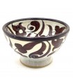 Bol / Bol / Bol Fait Main Céramique - Couleur Marron - Artisanat Marocain - Design Floral Andalou - Modèle Tasaluq
