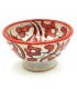 Tigela / tigela / Tigela Cerâmica artesanal - Cor vermelha - Artesanato marroquino - Design floral andaluz - Modelo Tasaluq