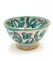 Tigela / tigela / Tigela Cerâmica artesanal - Cor Azul Coral - Artesanato Marroquino - Design Floral Andaluz - Modelo Tasaluq